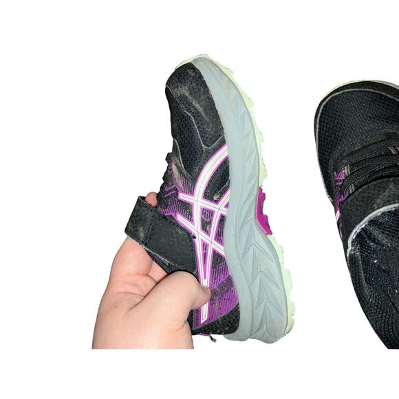Asics black and purple little girl toddler size 10 - Picture 6 of 10